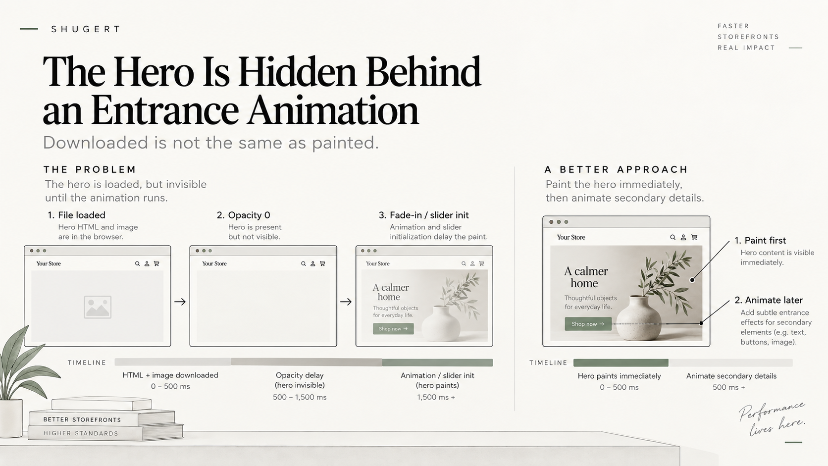 The hero is hidden behind an entrance animation