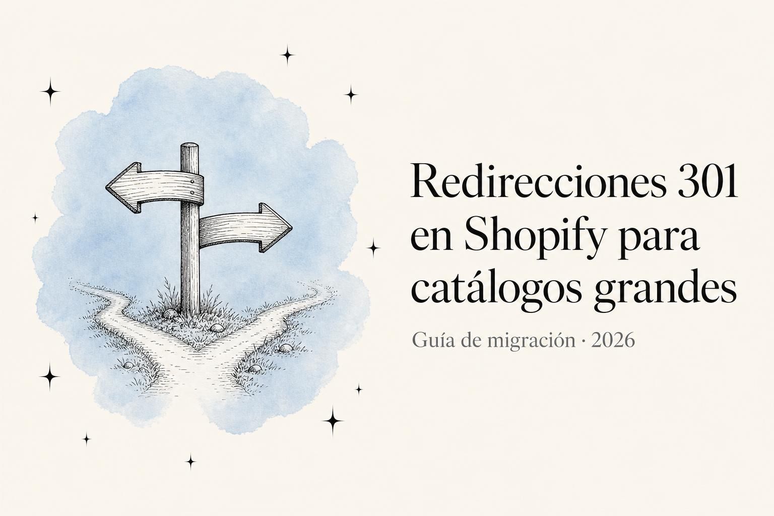Redirecciones 301 en Shopify para catálogos grandes
