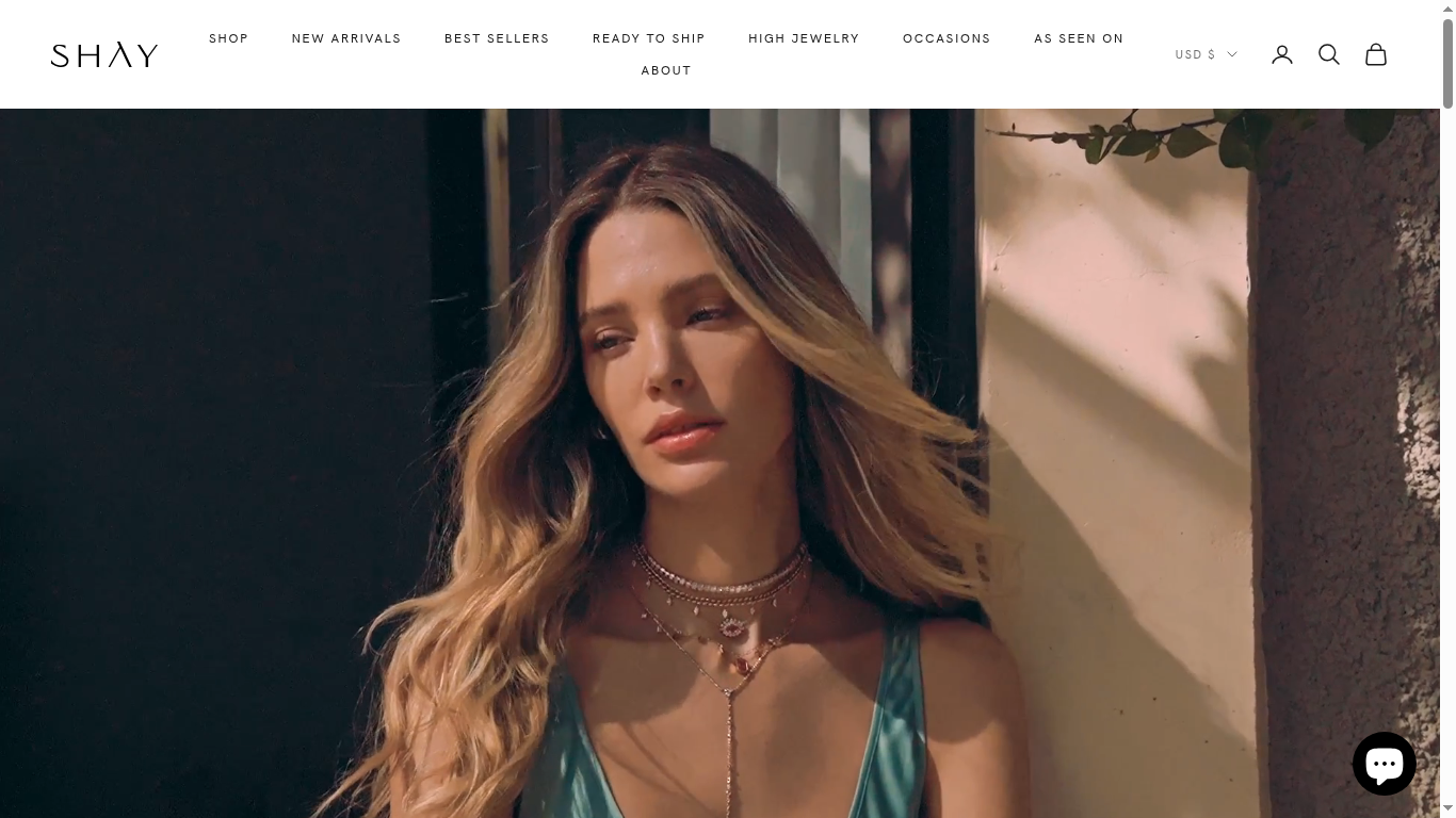 Shay Jewelry Shopify storefront