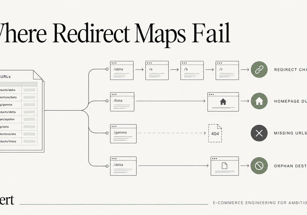 Large Shopify migration redirect map validation workflow