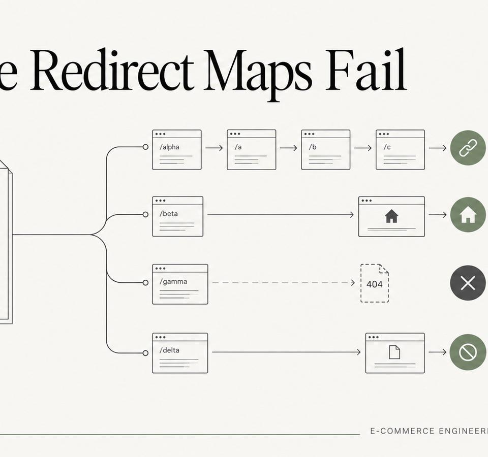 Large Shopify migration redirect map validation workflow