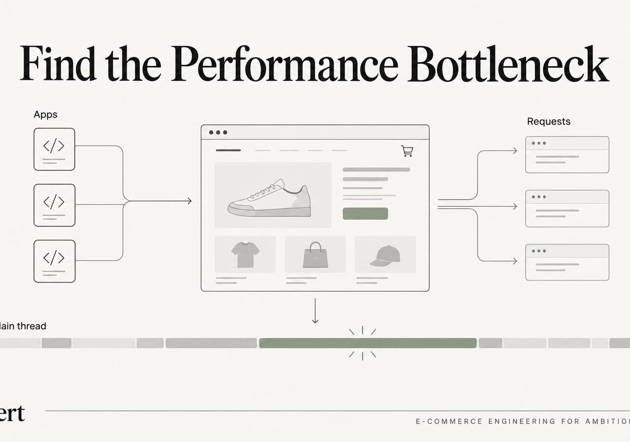 Shopify app performance trace identifying third-party scripts and long tasks