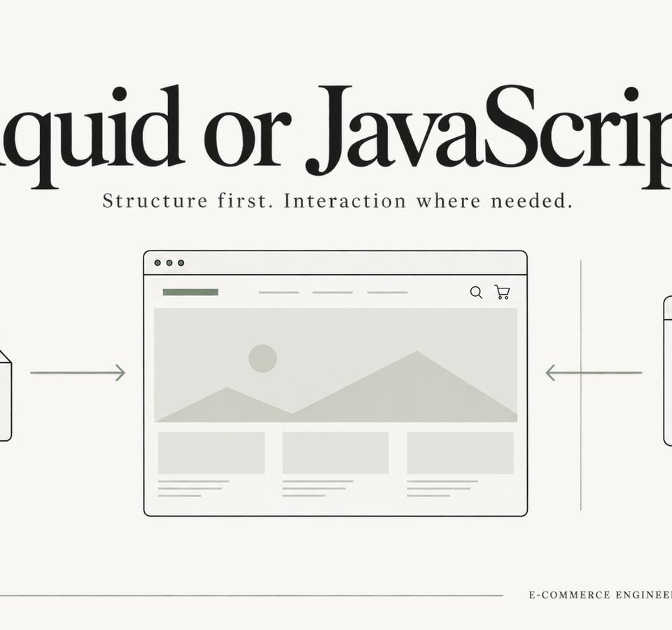 Shopify Liquid server render flowing into HTML CSS and progressive JavaScript enhancement