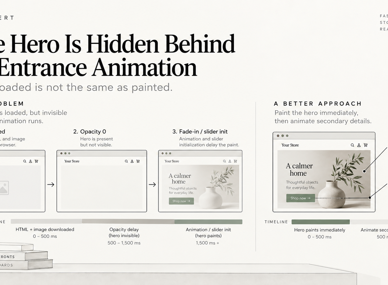 The hero is hidden behind an entrance animation
