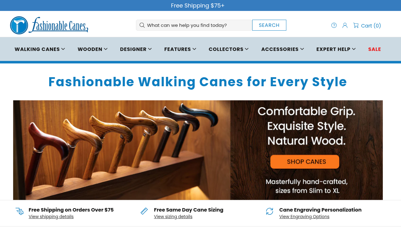 Tienda Shopify de Fashionable Canes