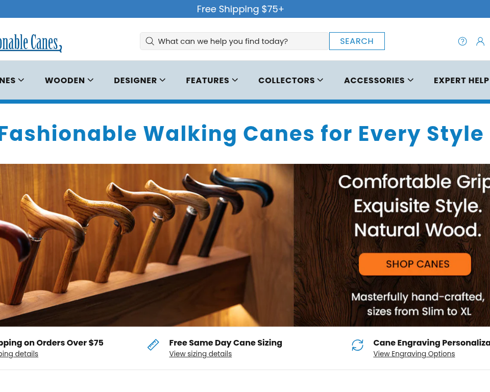 Fashionable Canes Shopify storefront