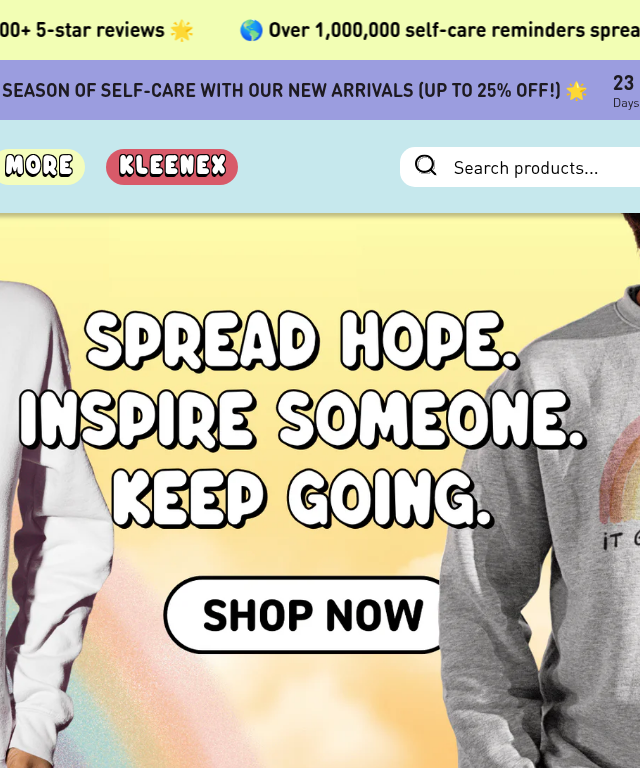 SelfCareIsForEveryone storefront with Kleenex collab